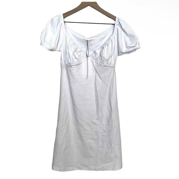 Susana Monaco Medium White Puff Sleeve Mini Dress Retail 178 NWT - Picture 1 of 8
